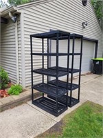 Heavy duty black plastic 5 tier shelving units