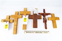(2) 12" Oak Crosses, (2) 8" Oak Crosses &