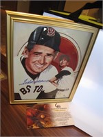Ted Williams Signed 8 x 10 Photo Framed