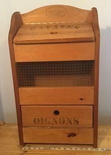 Vintage Wooden Potato & Onion Bin