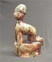 Oriental majolica pottery figurine