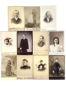 11 Cabinet Cards, Portraits Families +, Indiana