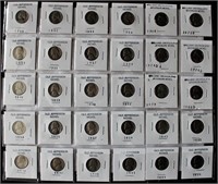 Display of Old Jefferson Nickels (30)