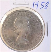 1958 Elizabeth II British Columbia Silver Dollar
