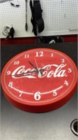 Coca Cola Plastic Wall Clock 14 in Wide Hanover