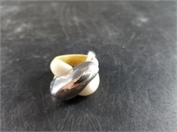 Large sterling silver and ivory ring size 8