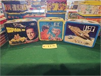 ET, UFO, Space 1999 vintage metal lunch boxes