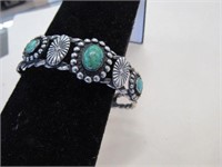 Silver-Tone & Turquoise Cuff Bracelet