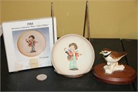 1984 Hummel "Little Fiddler" Plate & Goebel Bird