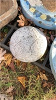 Concrete soccer ball, 9" diameter