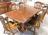 Wooden Dining table and 6 chairs
