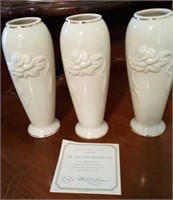 Lenox rose blossom vases - 3 new