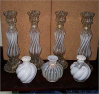 Decanters perfumes white opalescent swirls