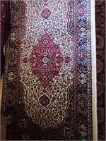 Kashmir style Ivory and Red Ground Runner