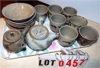 tray lot asst. Oriental rice bowls, cups &