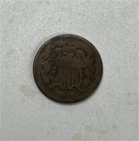 1865 SHIELD  2c COIN