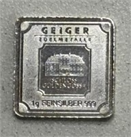 1g SILVER GEIGER SQUARE