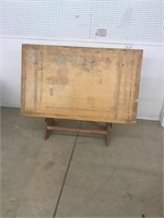 Vintage wooden drafting table. 61 x 48