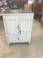Antique white mountain grand ice box. Painted.