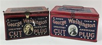 2 Vintage George Washington Tobacco Tin Boxes