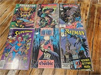 Lot of 6 Comic Books Batman Superman Predator