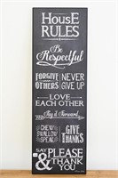 MDF HOUSE RULES SIGN