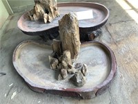 Fontaine décorative en pierre et céramique
