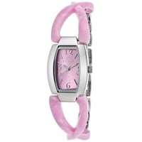 Women's Pink Acetate WATCH Silver-Tone Pink Dial