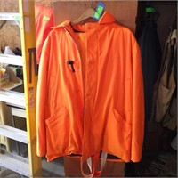 VINTAGE BLAZE ORANGE BIB OVERALLS & JACKET-NO SIZE