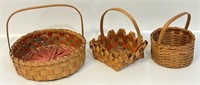 NICE TRIO OF HAND MADE HANDLED SPLINT BASKETS