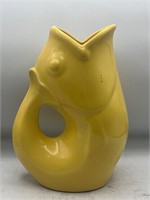 Yellow Gurgle fish pitcher gurgle pot