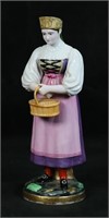 Russian Porcelain Figure Woman With Basket