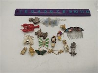Mixed Styles Animal Brooches Lot