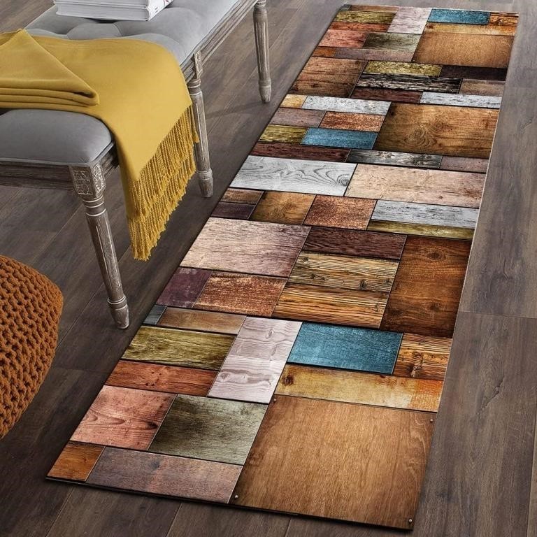 Runner Rugs for Hallway Colorful Geometric