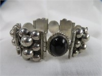 LADIES STERLING & BLACK ONYX BRACELET