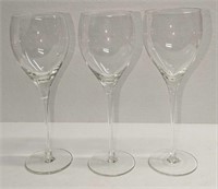 3 9" Glass Wine Glasses