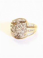 10K Gold Diamond Ring Sz 8.5   5.7grams