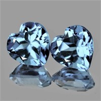 Natural Santa Maria Blue Aquamarine Pair{Flawless-