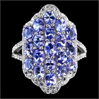 Natural Unheated Oval Tanzanite Ring