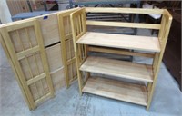 2 - 3 level wood fold up shelving stands