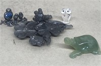 Owls Birds in turtle miniatures