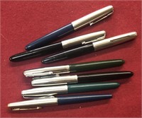 7 Parker fountain pens