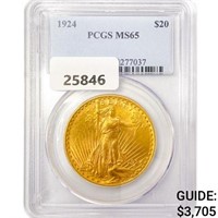 1924 $20 Gold Double Eagle PCGS MS65