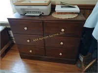 Six drawer wood office chest of drawers
