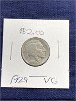 1929 buffalo nickel coin