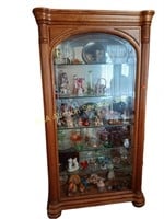 Decorative Wooden Hutch, Side Entry, Etched Glass