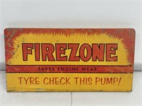 Painted FIREZONE Counter Sign. Modern Artwork.