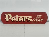 Restored Peters Ice Cream Timber Sign. 570 x 145