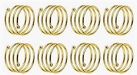 Set of 8 gold swirl napkin rings