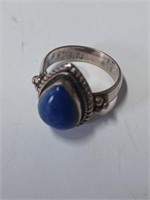 Marked 925 Lapis Stone Ring- 6.1g